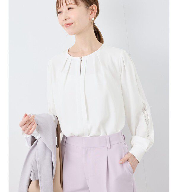 Rope&rsquo;Picnic「【2サイズ展開】レースポイントブラウス/通勤対応」|シャツ・ブラウス|