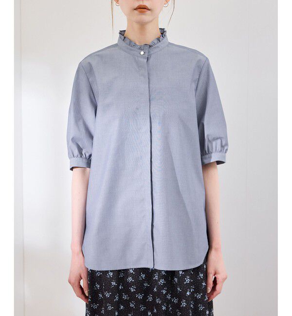 Rope&rsquo;Picnic「【花粉ガード・防シワ】ハーフスリーブフリルシャツ」|シャツ・ブラウス|