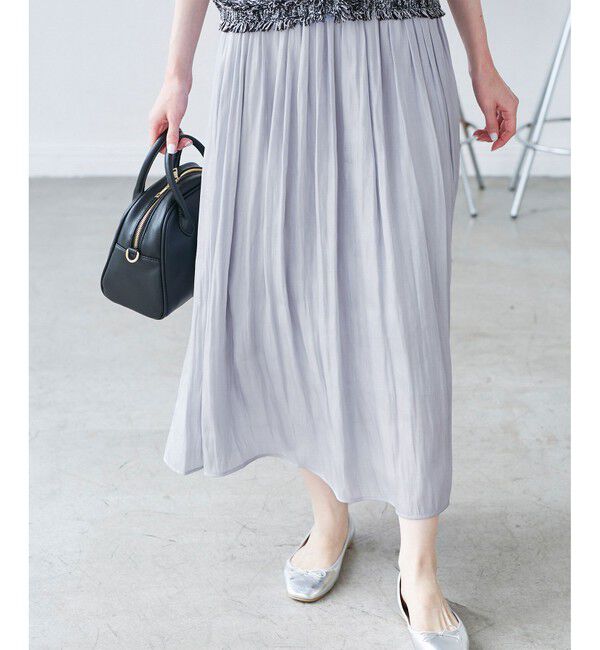 Rope&rsquo;Picnic「シャイニーリラックスプリーツスカート」|スカート|