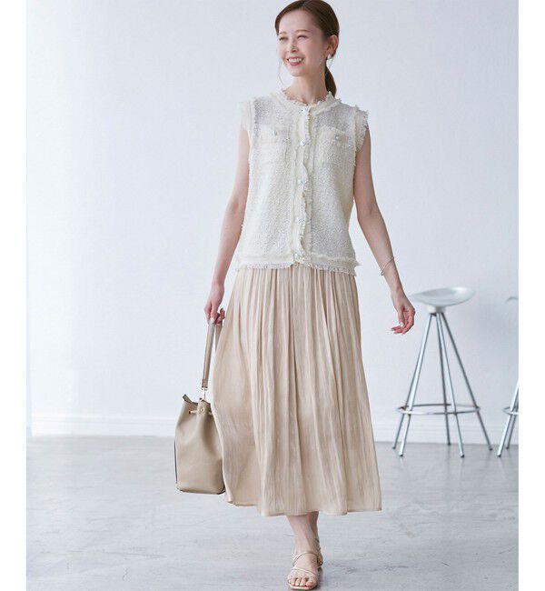 Rope&rsquo;Picnic「シャイニーリラックスプリーツスカート」|スカート|