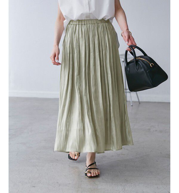 Rope&rsquo;Picnic「シャイニーリラックスプリーツスカート」|スカート|