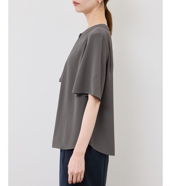 Rope&rsquo;Picnic「メタルパーツフロントフリルタイブラウス/通勤対応」|シャツ・ブラウス|