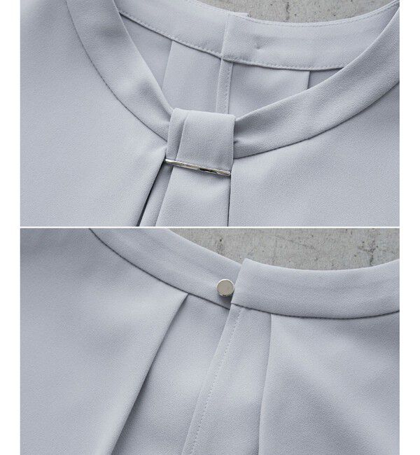 Rope&rsquo;Picnic「メタルパーツフロントフリルタイブラウス/通勤対応」|シャツ・ブラウス|