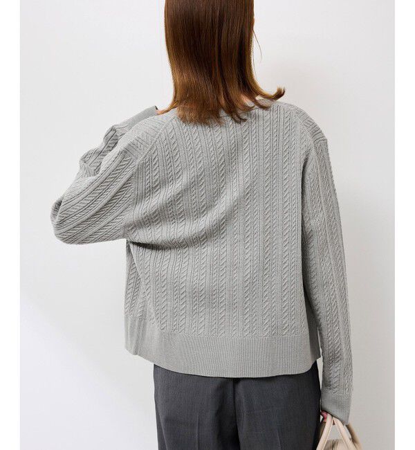 Rope&rsquo;Picnic「【アンチピリング・洗濯機OK】ミニケーブルカーディガン」|カーディガン|