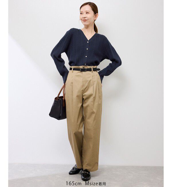 Rope&rsquo;Picnic「【アンチピリング・洗濯機OK】ミニケーブルカーディガン」|カーディガン|