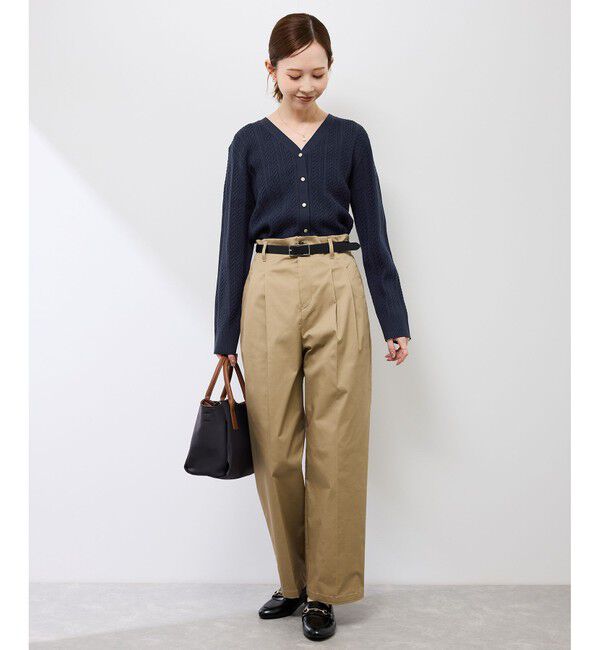 Rope&rsquo;Picnic「【アンチピリング・洗濯機OK】ミニケーブルカーディガン」|カーディガン|