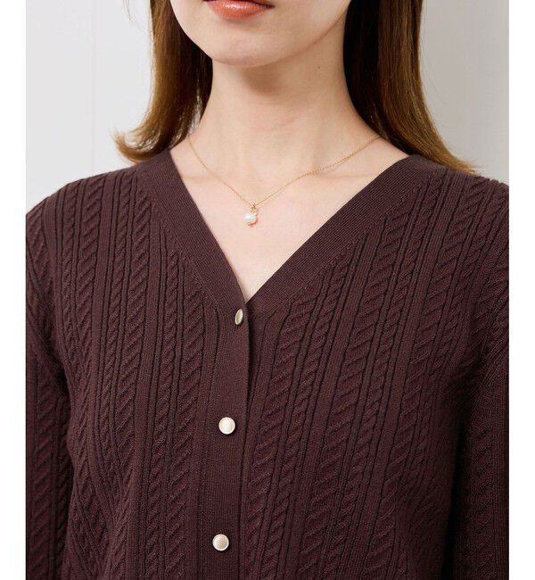 Rope&rsquo;Picnic「【アンチピリング・洗濯機OK】ミニケーブルカーディガン」|カーディガン|