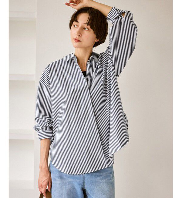 Rope&rsquo;Picnic「スキッパーシャツ/UVカット・イージーケア」|シャツ・ブラウス|ネイビー(40)