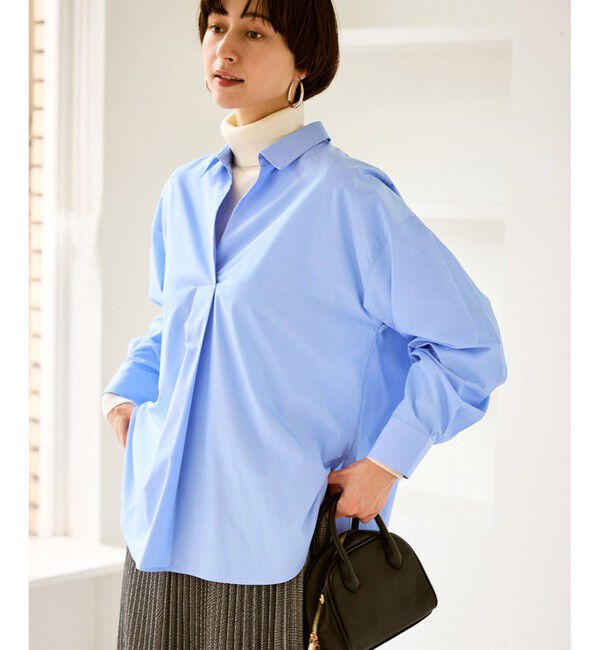 Rope&rsquo;Picnic「スキッパーシャツ/UVカット・イージーケア」|シャツ・ブラウス|サックス(48)