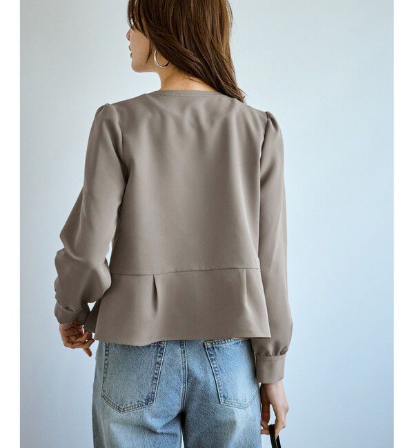 Rope&rsquo;Picnic「【WEB限定】360&deg;ウルトラストレッチ 羽織れるペプラムブラウス/ 花粉ガード・セットアップ対応」|シャツ・ブラウス|