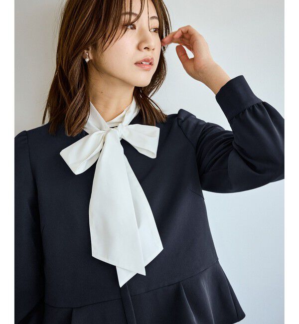 Rope&rsquo;Picnic「【WEB限定】360&deg;ウルトラストレッチ 羽織れるペプラムブラウス/ 花粉ガード・セットアップ対応」|シャツ・ブラウス|