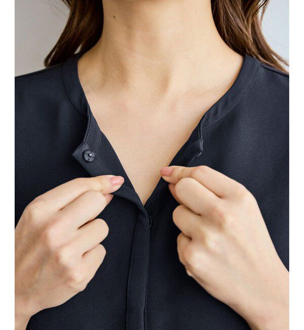 Rope&rsquo;Picnic「【WEB限定】360&deg;ウルトラストレッチ 羽織れるペプラムブラウス/ 花粉ガード・セットアップ対応」|シャツ・ブラウス|