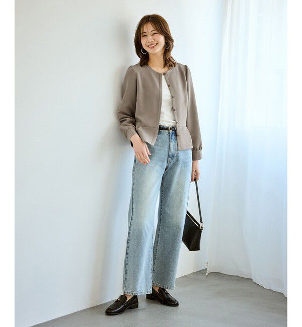 Rope&rsquo;Picnic「【WEB限定】360&deg;ウルトラストレッチ 羽織れるペプラムブラウス/ 花粉ガード・セットアップ対応」|シャツ・ブラウス|