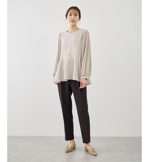 Rope&rsquo;Picnic「袖プリーツフレアブラウス」|シャツ・ブラウス|