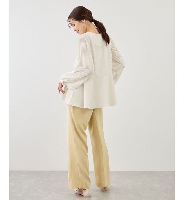 Rope&rsquo;Picnic「袖プリーツフレアブラウス」|シャツ・ブラウス|