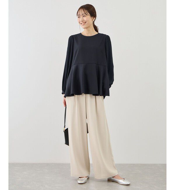 Rope&rsquo;Picnic「袖プリーツフレアブラウス」|シャツ・ブラウス|