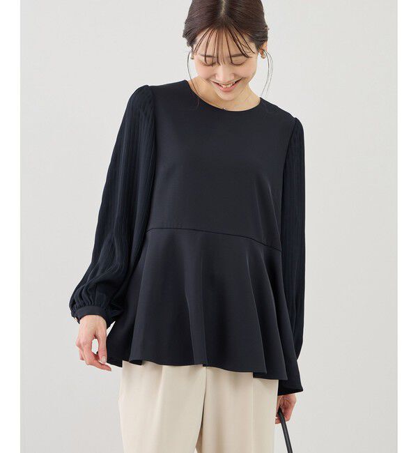 Rope&rsquo;Picnic「袖プリーツフレアブラウス」|シャツ・ブラウス|