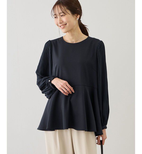 Rope&rsquo;Picnic「袖プリーツフレアブラウス」|シャツ・ブラウス|