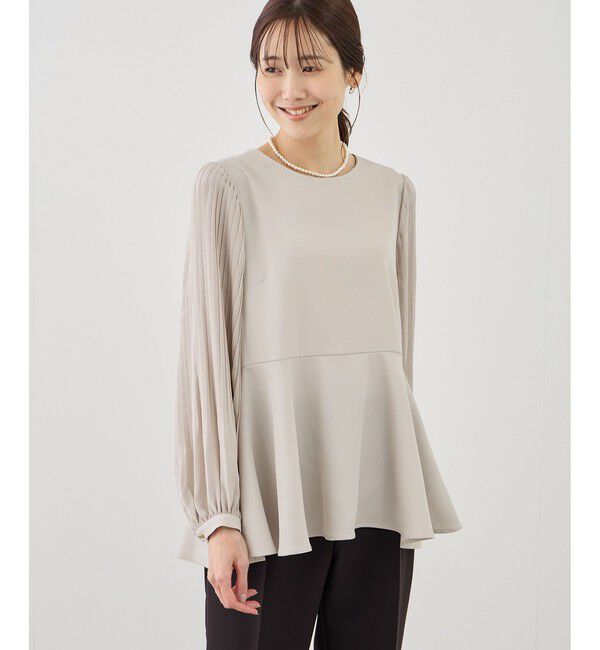 Rope&rsquo;Picnic「袖プリーツフレアブラウス」|シャツ・ブラウス|