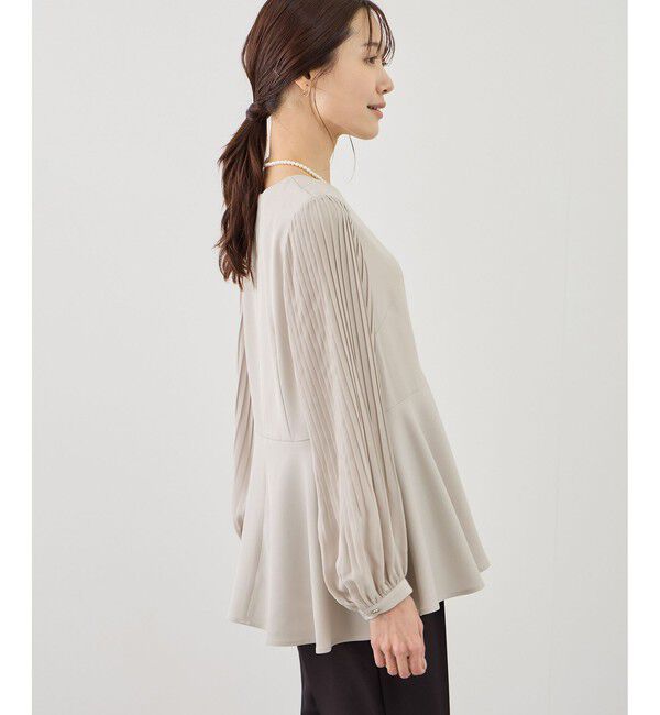 Rope&rsquo;Picnic「袖プリーツフレアブラウス」|シャツ・ブラウス|