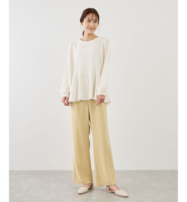 Rope&rsquo;Picnic「袖プリーツフレアブラウス」|シャツ・ブラウス|