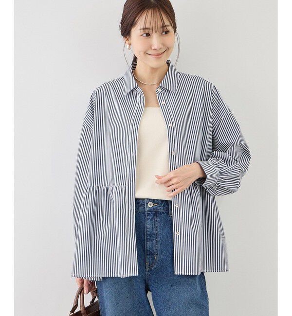 Rope&rsquo;Picnic「ペプラムシャツブラウス/UVカット・防シワ」|シャツ・ブラウス|