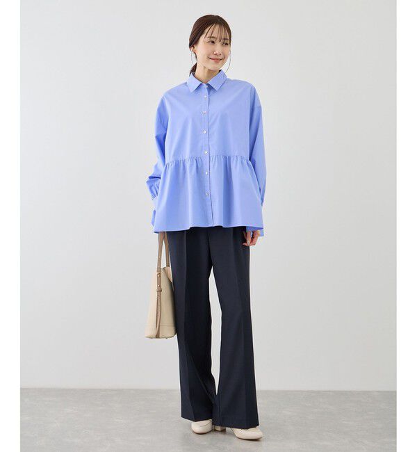 Rope&rsquo;Picnic「ペプラムシャツブラウス/UVカット・防シワ」|シャツ・ブラウス|