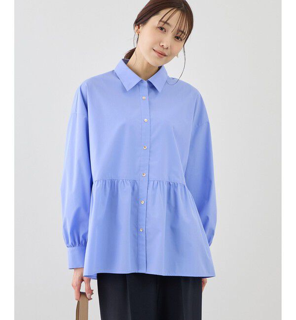 Rope&rsquo;Picnic「ペプラムシャツブラウス/UVカット・防シワ」|シャツ・ブラウス|