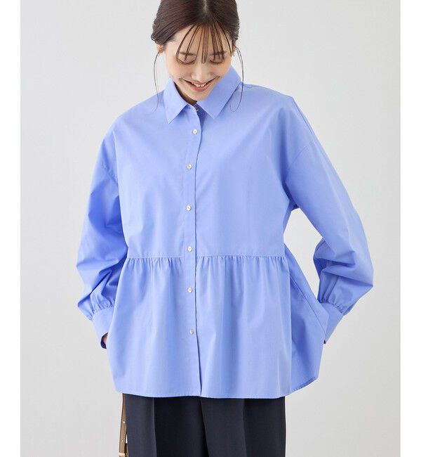 Rope&rsquo;Picnic「ペプラムシャツブラウス/UVカット・防シワ」|シャツ・ブラウス|