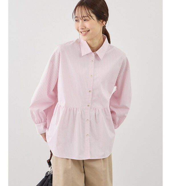 Rope&rsquo;Picnic「ペプラムシャツブラウス/UVカット・防シワ」|シャツ・ブラウス|