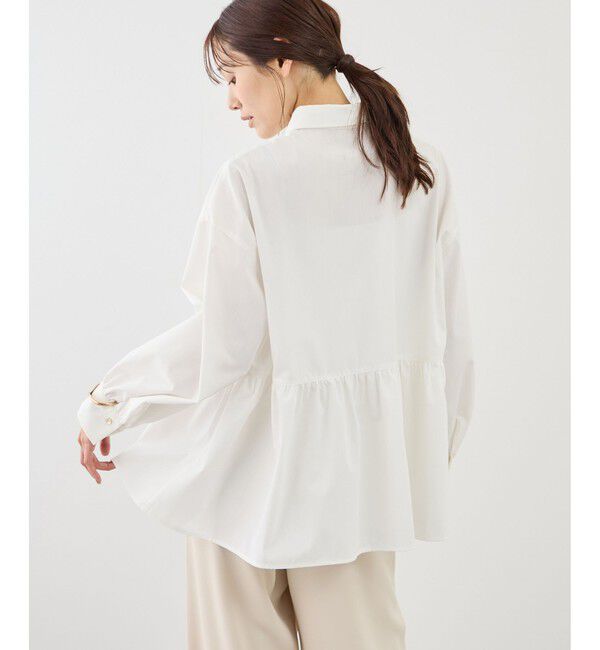 Rope&rsquo;Picnic「ペプラムシャツブラウス/UVカット・防シワ」|シャツ・ブラウス|