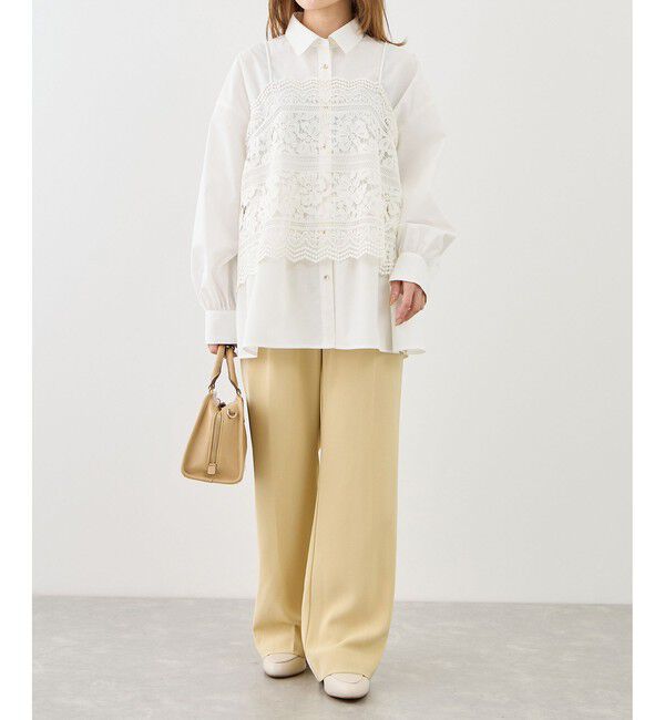 Rope&rsquo;Picnic「ペプラムシャツブラウス/UVカット・防シワ」|シャツ・ブラウス|