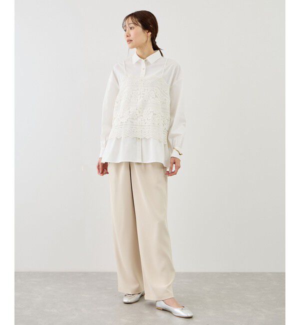 Rope&rsquo;Picnic「ペプラムシャツブラウス/UVカット・防シワ」|シャツ・ブラウス|