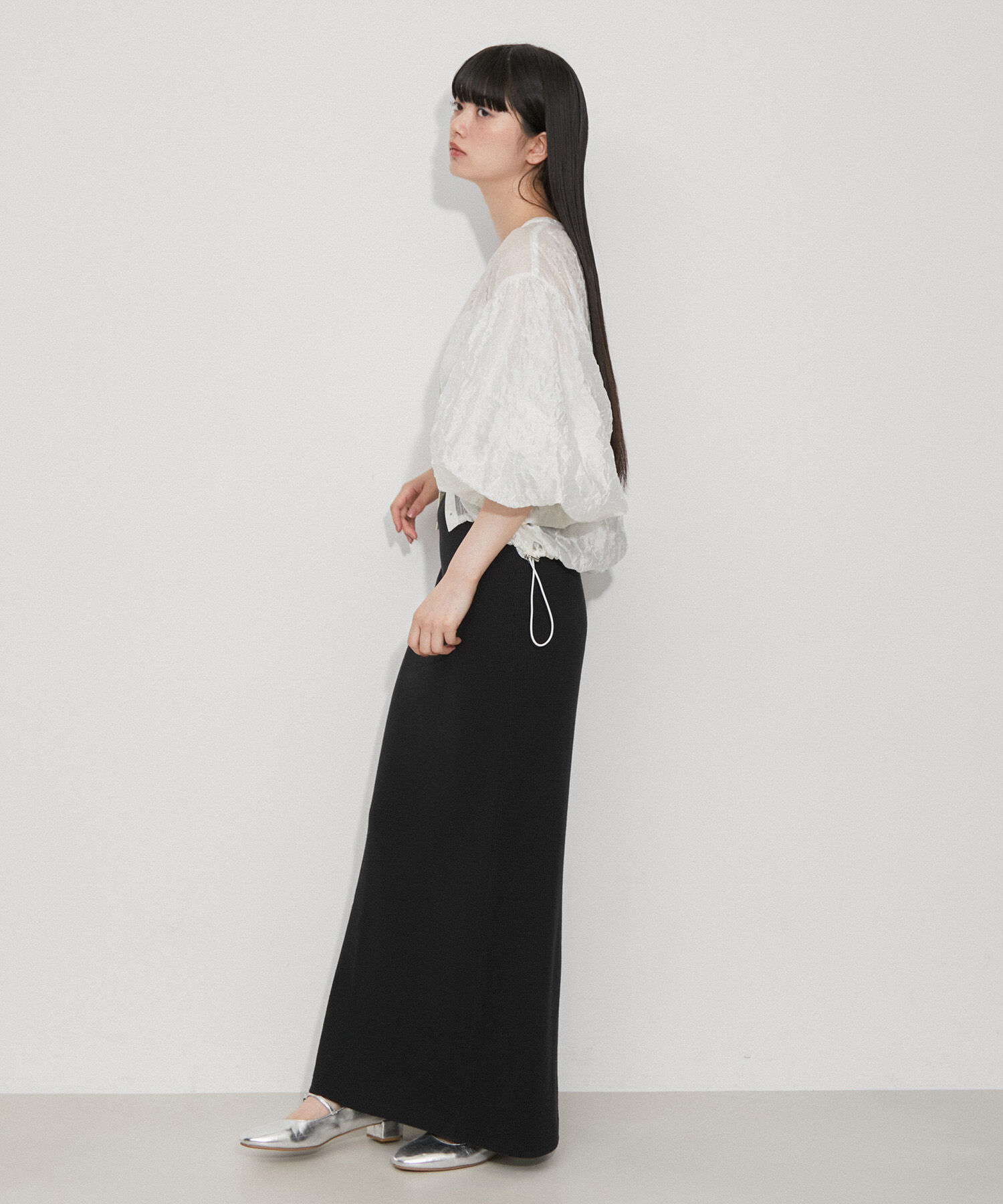 ADAM ET ROPE'「シアーホックブラウス」|シャツ・ブラウス|