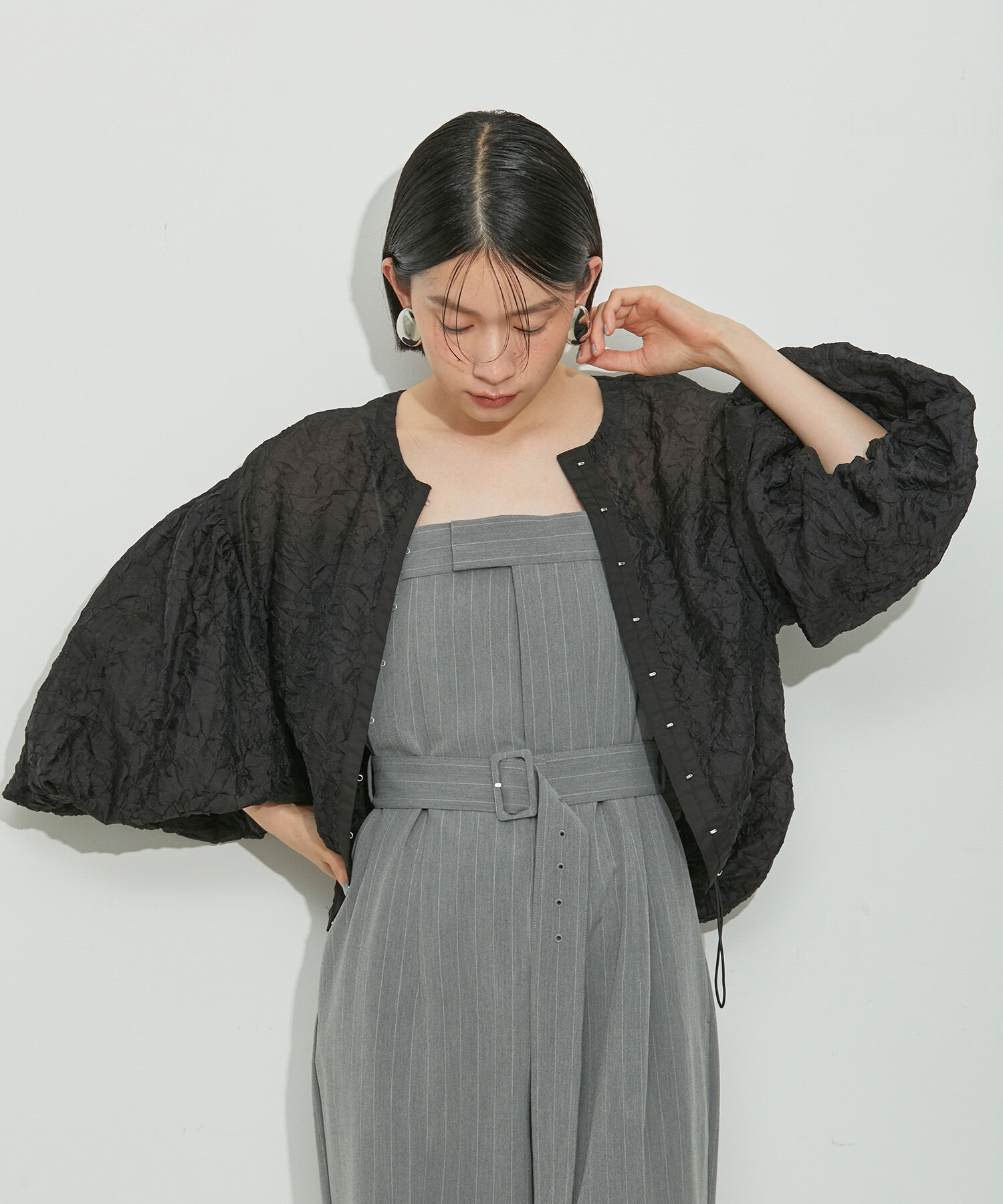 ADAM ET ROPE'「シアーホックブラウス」|シャツ・ブラウス|