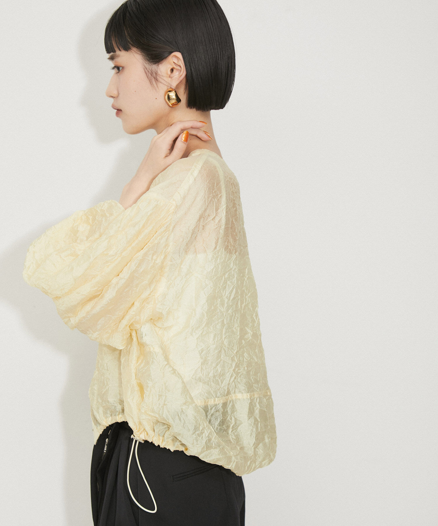 ADAM ET ROPE'「シアーホックブラウス」|シャツ・ブラウス|