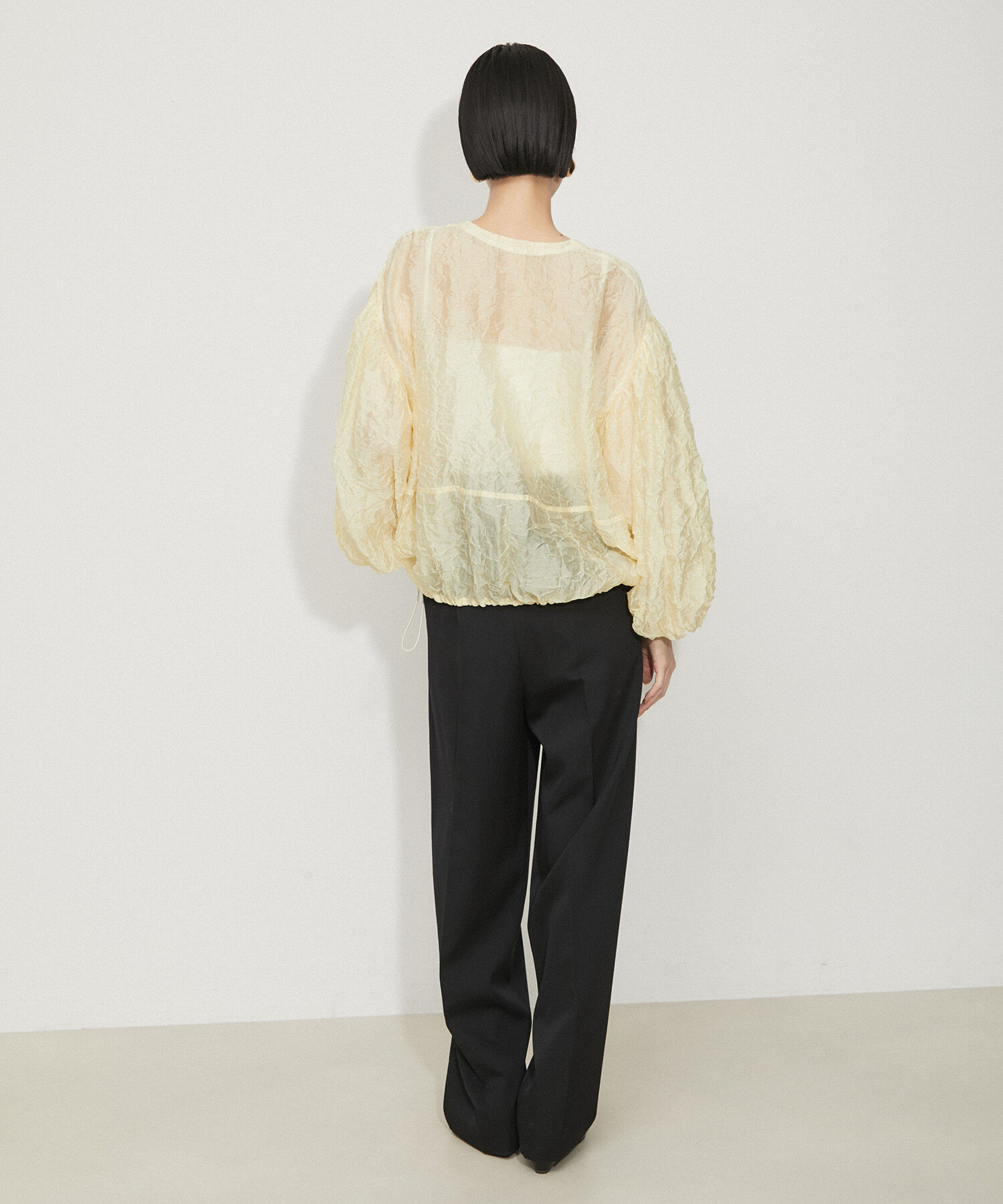 ADAM ET ROPE'「シアーホックブラウス」|シャツ・ブラウス|