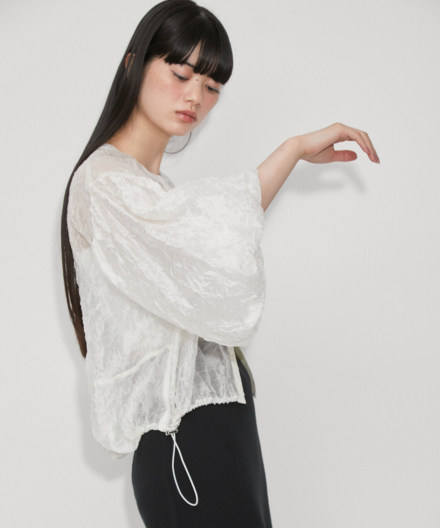 ADAM ET ROPE'「シアーホックブラウス」|シャツ・ブラウス|