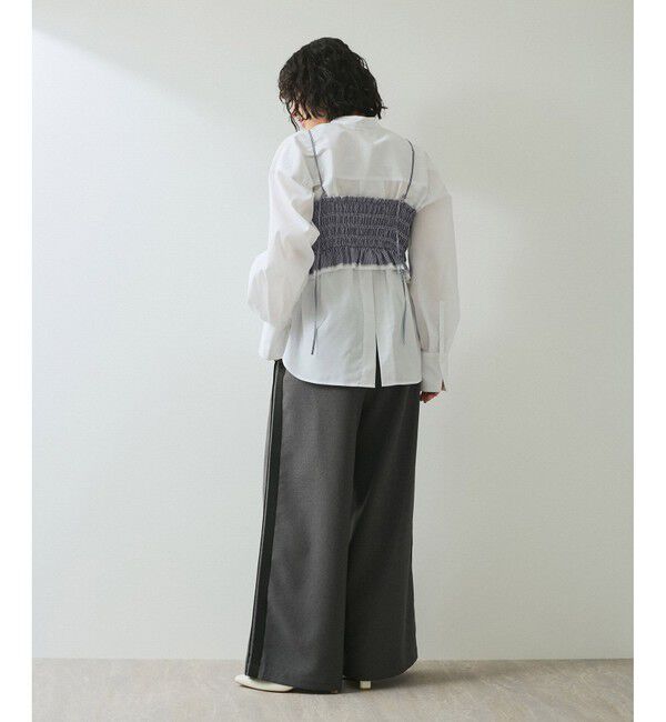 ADAM ET ROPE'「【WEB限定】シャーリングビスチェセットシャツ」|シャツ・ブラウス|