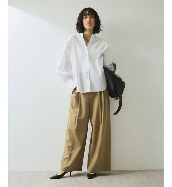 ADAM ET ROPE'「【WEB限定】シャーリングビスチェセットシャツ」|シャツ・ブラウス|