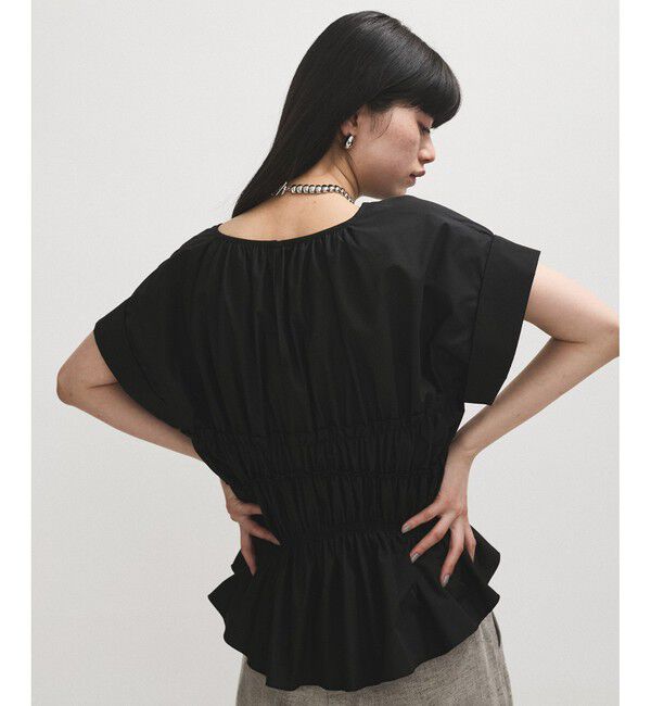 ADAM ET ROPE'「【WEB限定】ランダムギャザリングブラウス」|シャツ・ブラウス|クロメイン