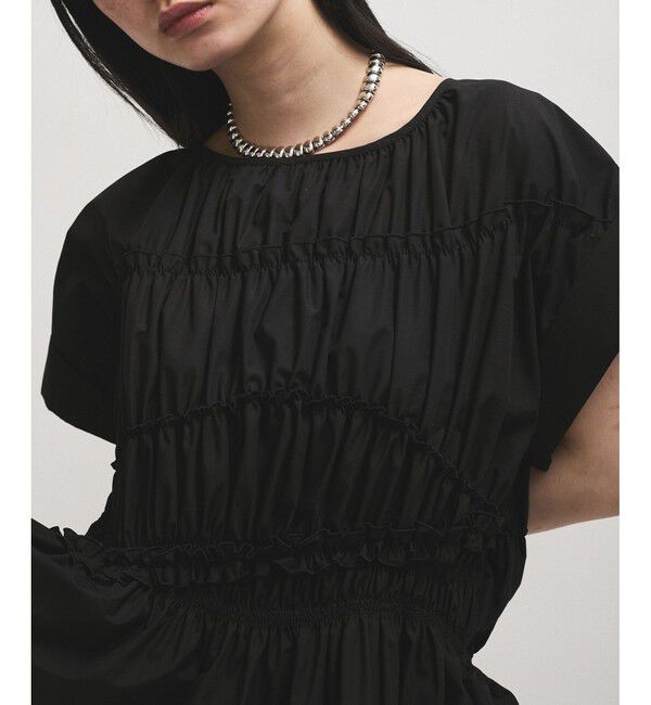 ADAM ET ROPE'「【WEB限定】ランダムギャザリングブラウス」|シャツ・ブラウス|