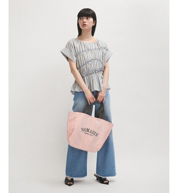 ADAM ET ROPE'「【WEB限定】ランダムギャザリングブラウス」|シャツ・ブラウス|