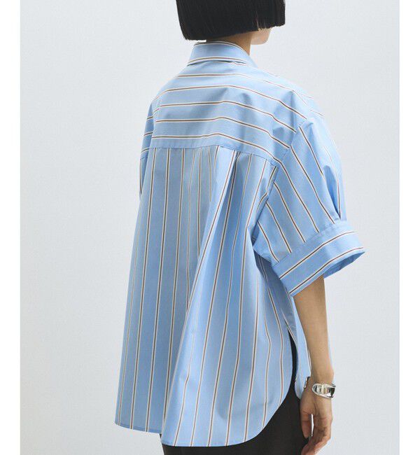 ADAM ET ROPE'「【サステナブル】バウンスカフステントラインシャツ」|シャツ・ブラウス|