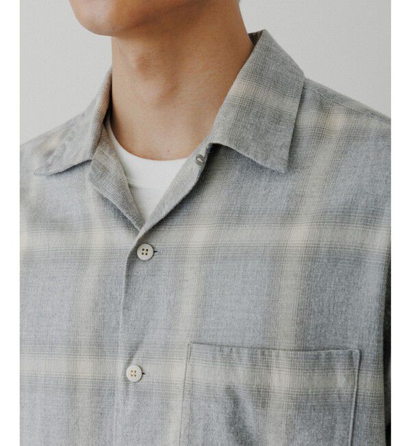 ADAM ET ROPE'「オンブレチェック オープンカラーシャツ」|シャツ・ブラウス|