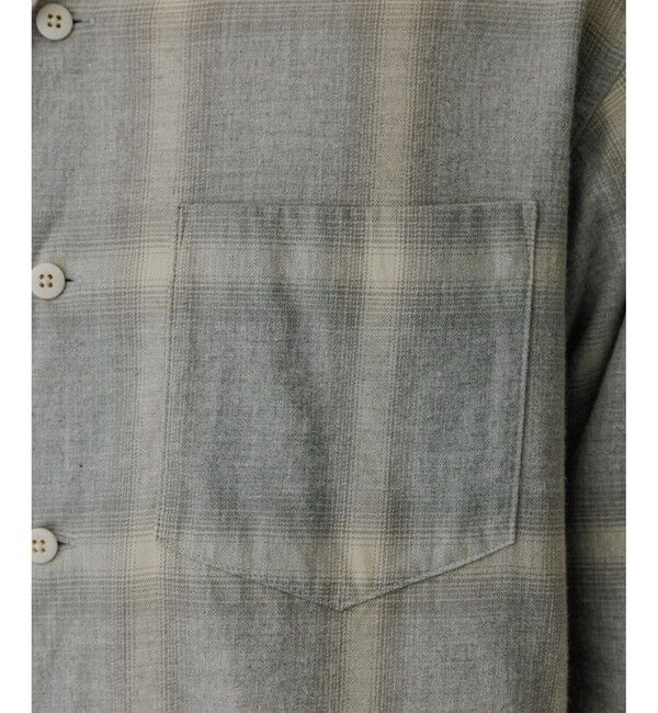 ADAM ET ROPE'「オンブレチェック オープンカラーシャツ」|シャツ・ブラウス|