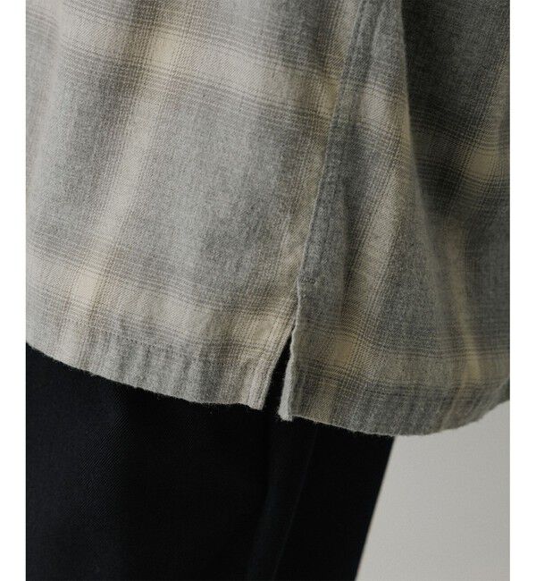 ADAM ET ROPE'「オンブレチェック オープンカラーシャツ」|シャツ・ブラウス|