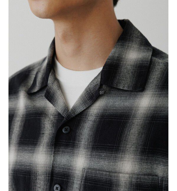 ADAM ET ROPE'「オンブレチェック オープンカラーシャツ」|シャツ・ブラウス|