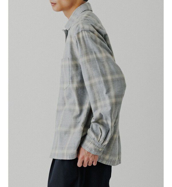 ADAM ET ROPE'「オンブレチェック オープンカラーシャツ」|シャツ・ブラウス|