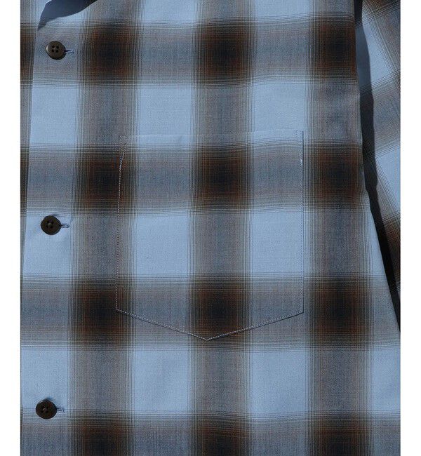 ADAM ET ROPE'「オンブレチェック オープンカラーシャツ」|シャツ・ブラウス|